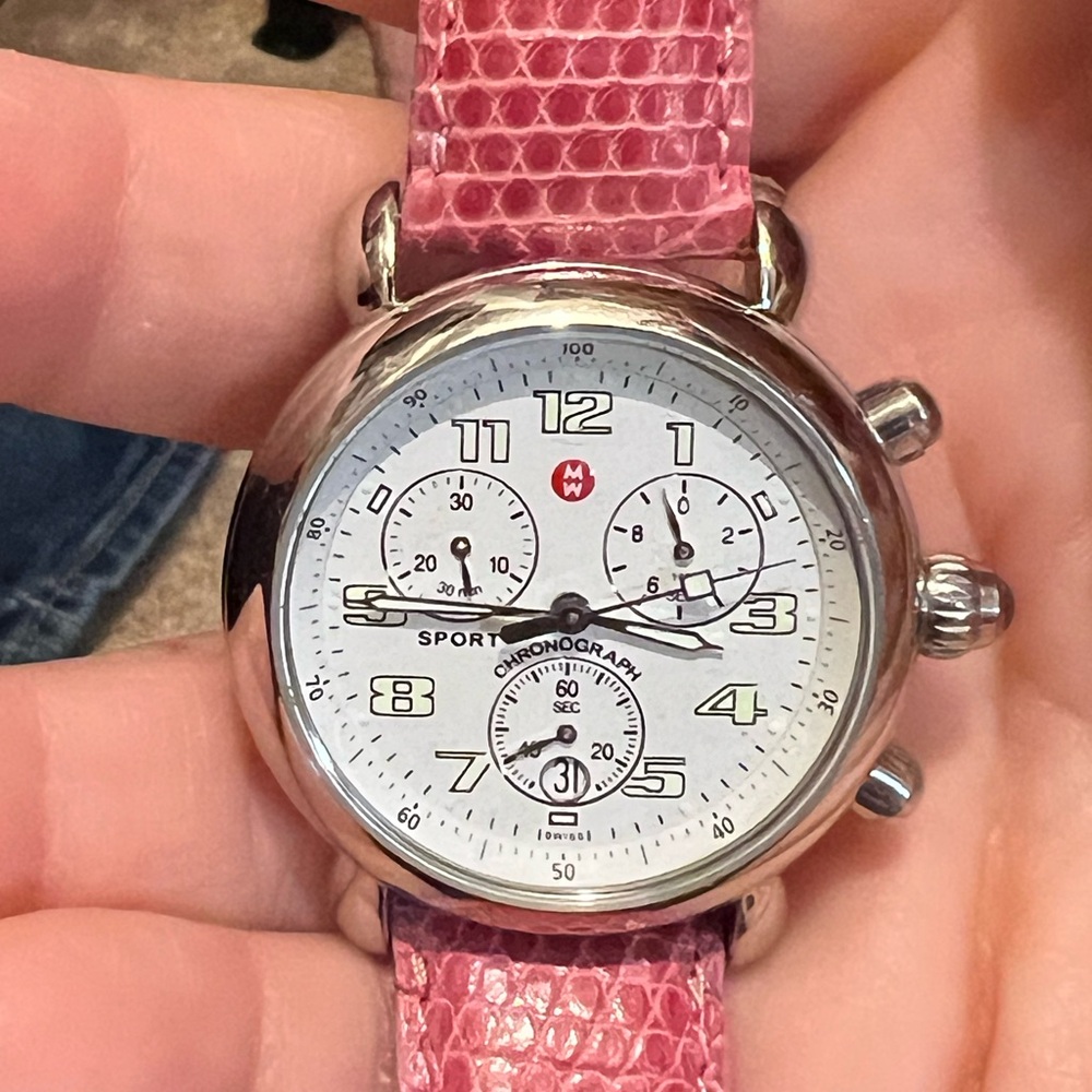 Michele pink watch